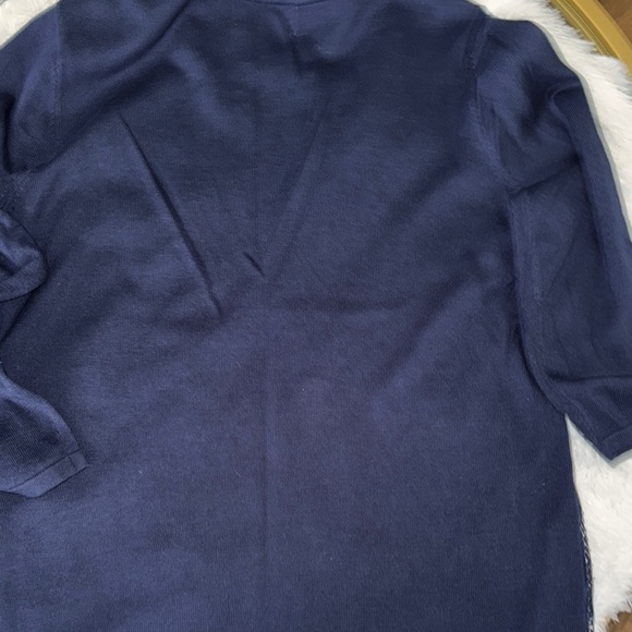 Navy and White Striped Sweater with Stud Accents - Picture 5 of 5